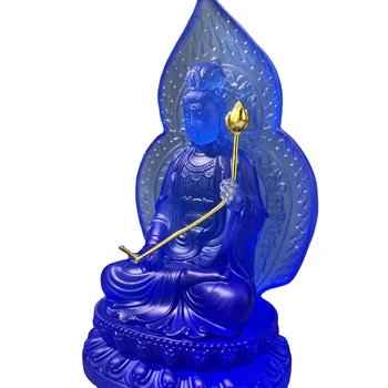 High End Customized Mahasthamaprapta Crystal Glass Buddha Statue For Home Indoor Decoration Buddha