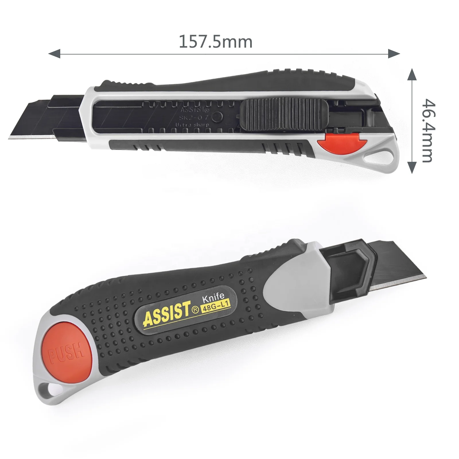 Assist Heavy Duty ABS Retractable Snap-Off Utility Knife Twist Lock Utility Knife Box Cutter