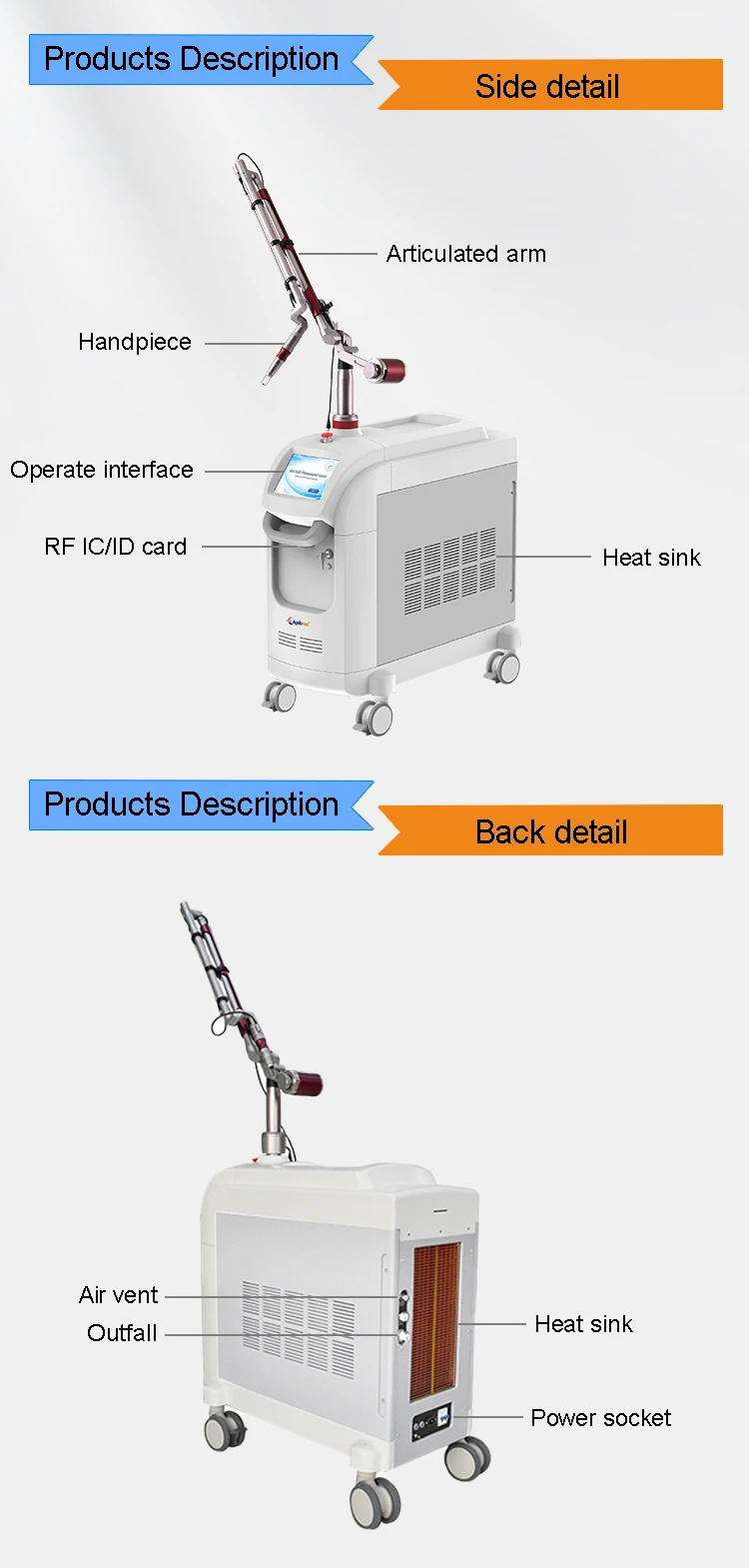 Korean Articulated Arm APOLOMED Clinic Picolaser Medical Pico Laser Picosecond Q Switched Nd Yag Laser Tattoo Laser Removal manufacture