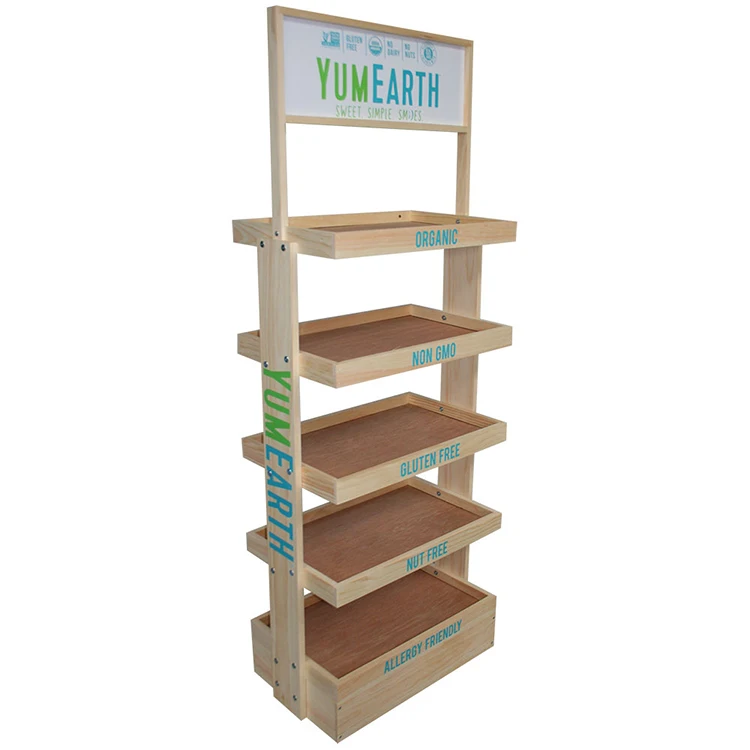 Customized Plywood Display Stand for Cookies Wooden Solidwood Material Dessert Display Shelf for Bakery Shop