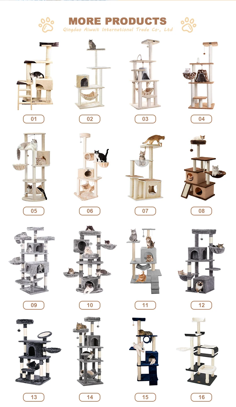 High Quality Cat Tree Design Cat Tower Indoor Cats Multilevel Condo