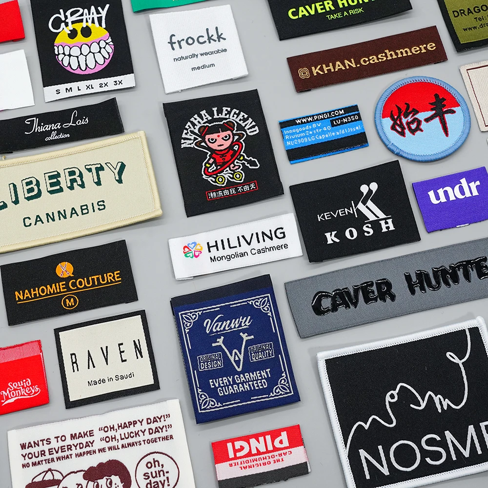Custom Brand Logo Highdensity Garment Neck Label Clothes Woven Labels For Clothing T Shirt