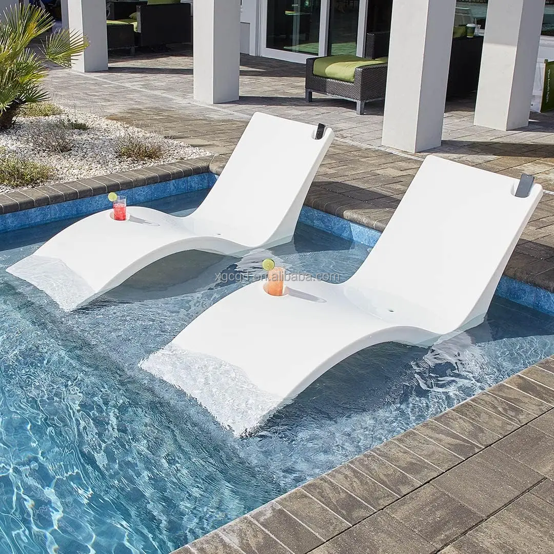 In Water Chair Outdoor Furniture Beach Chairs Swimming Pool Lounge Chair  for Resort Villa Ledge Sun Lounger