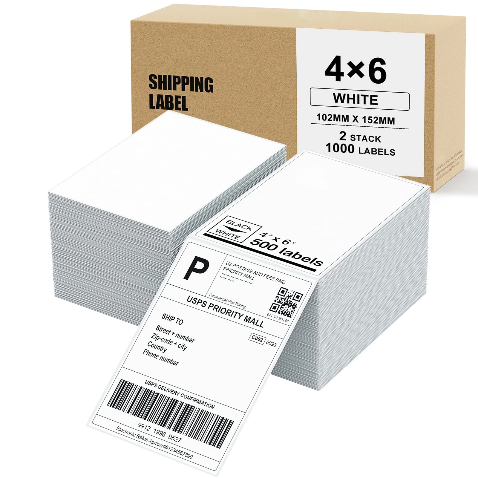 4x6 Inch Direct Thermal Shipment Labels 100x150 Compostable Thermal Shipping Label 100x150 Stickers 4x6 Thermal Labels manufacture
