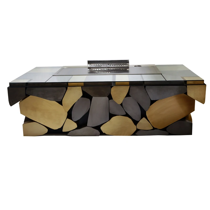 10 Seats 1120x720x790mm 380V/50Hz Commercial Teppanyaki Grill Table with Stainless Steel 304 Construction