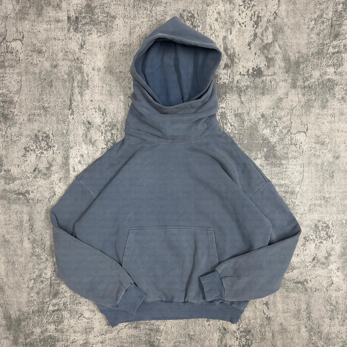 Custom Premium Pullover Sweatshirts Stringless Cotton French Terry Oversized Distressed Blank Masked Stone Acid Wash Hoodies Men gallery 8