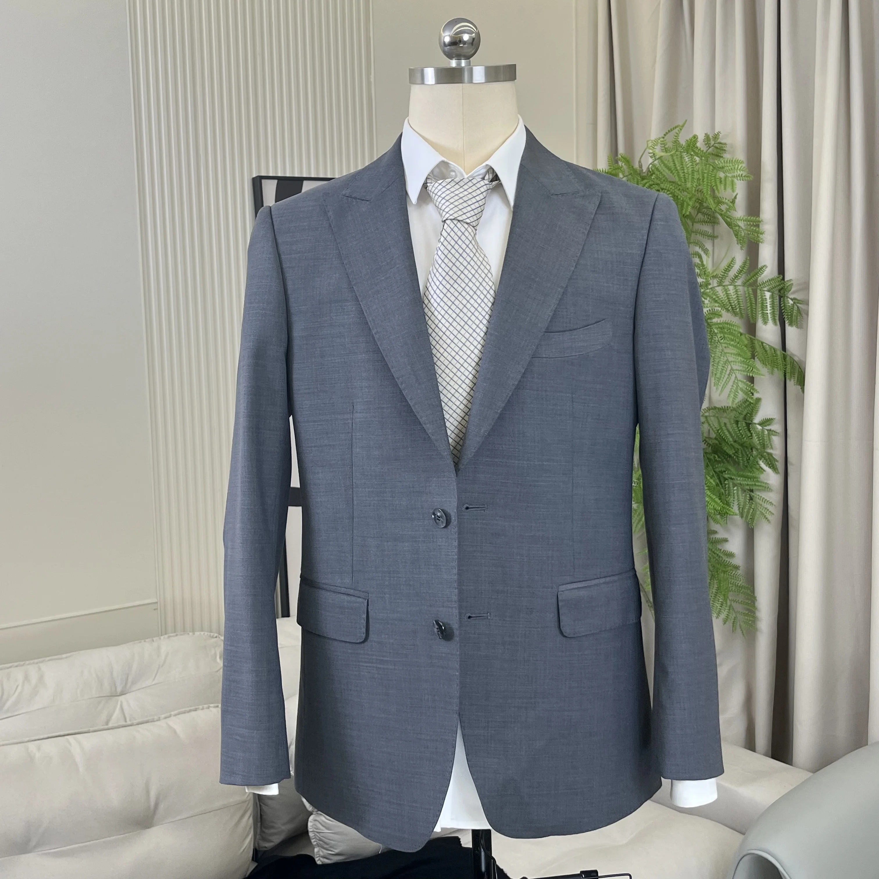 Custom Latest Design Men's Two-Piece Suit Coat Pants Set Business Bank Formal Wear Uniforms Wedding Corporate Suits for Men