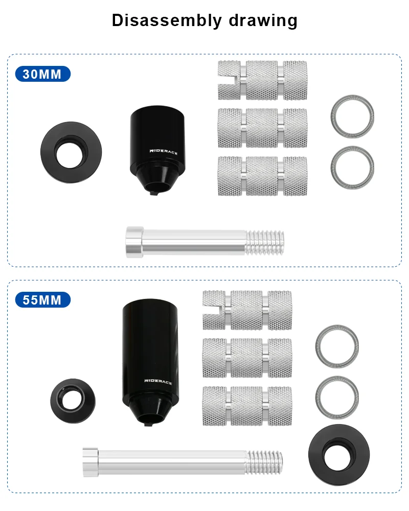 RIDERACE Bicycle Handlebar Stem Height Extender 1-1/8" (28.6mm) Alloy Fork Hidden Riser MTB Road Bike Fork Stem Extension Stem