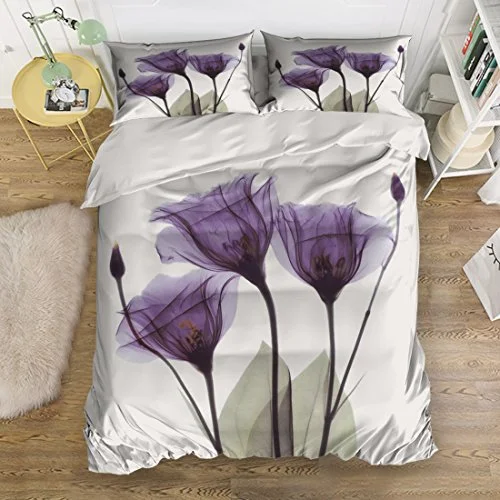 purple flower duvet cover