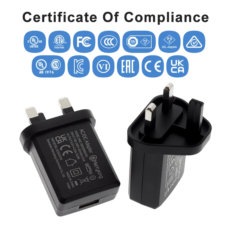 Alimentatore USB 5V 2A 10W - Adattatore CA/DC Universale Per Telecamere IP, Tablet, Smartphone, Lettori MP3, E-reader