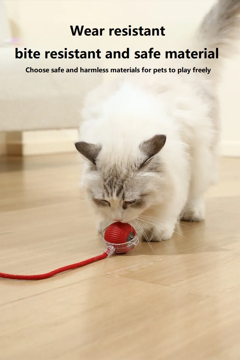 Automatic Cat Toy-Cute Sporty Interactive Teasing Ball Sustainable Rubber and Silicone Small Size for Pet Play Box Packed