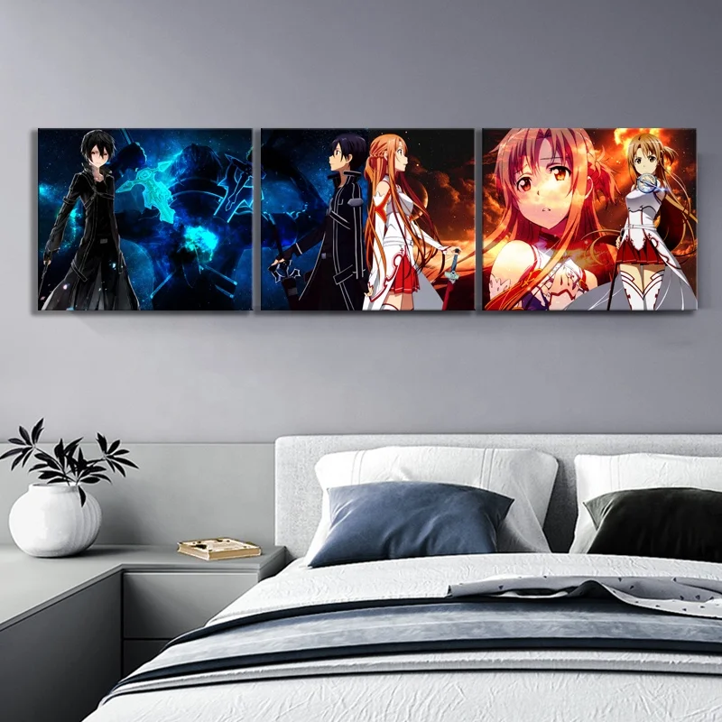  Sword Art Online Home Decor Anime Cosplay Wall Scroll Poster  Kirito and Main Characters 23.6 X 35.4 Inches-120: Posters & Prints