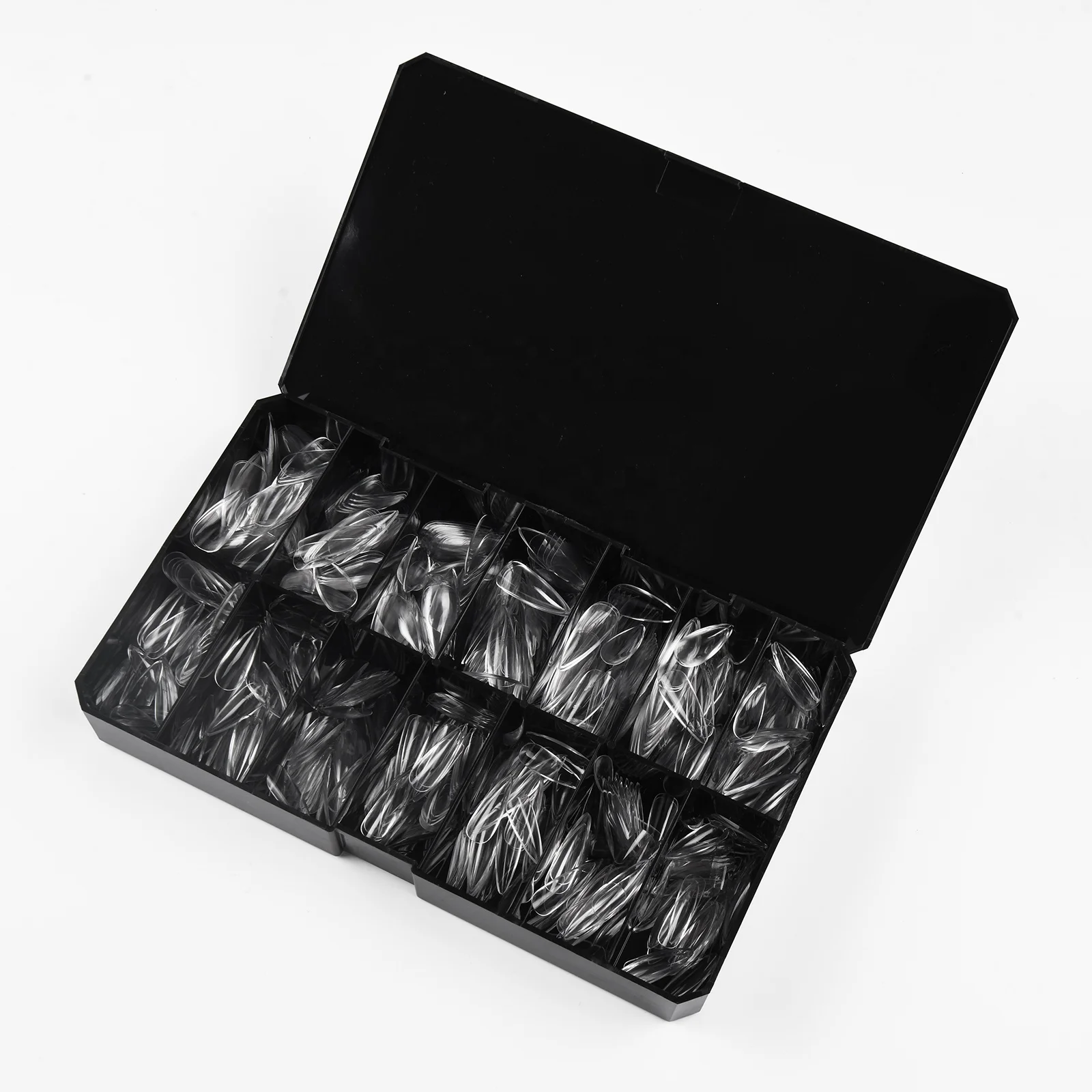14 Size Clear Gel Pmma Nail Tips 500PCS Personalized Nail Extension Tips Wholesale  Stiletto Nail Tips for Acrylic