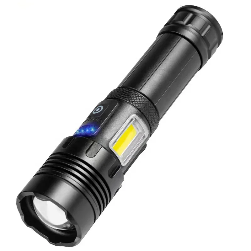 High Quality Factory Multifunction Tactical Torch Long Range USB Rechargeable Zoom Focus XLM P70 LED Flashlights 5000mAh 26650