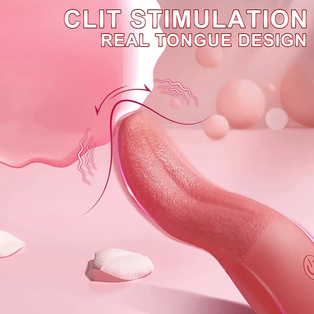 Realistic Female Tongue Vibrator with Clitoral Stimulation Adult Sex Toys for Female Orgasm
