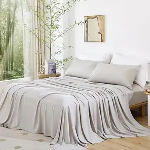 Eco-Friendly  Luxury Bedding Set 100% Natural Bamboo Sheet  Cooling Breathable   Deep Pockets  Bedding Sheets