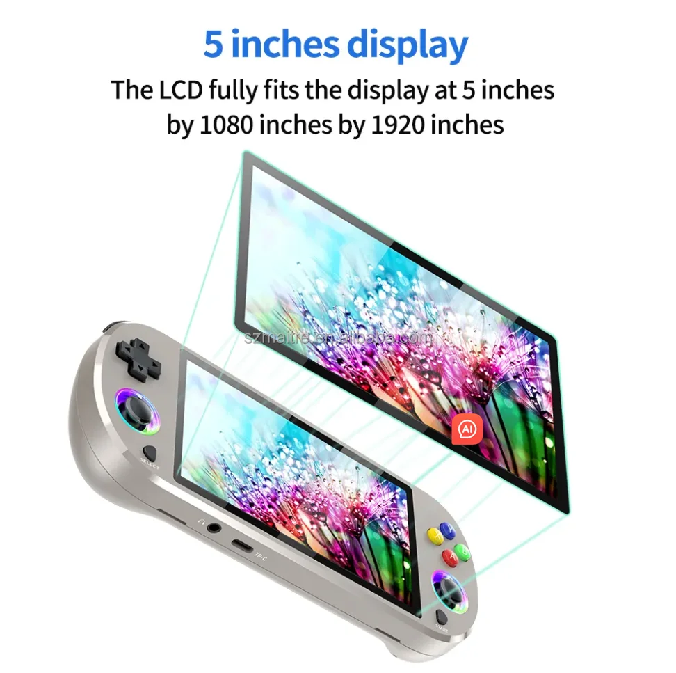 M22pro携帯型レトロゲーム機 5インチIPSスクリーン HD TV出力 3000mAh