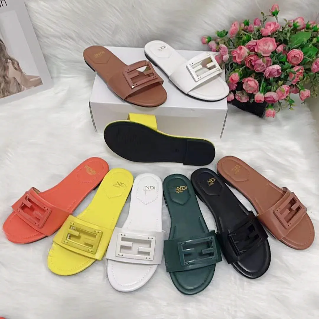 Hot Fashion Design 2022 Summer Slippers Solid Color Buckle Decorative ...