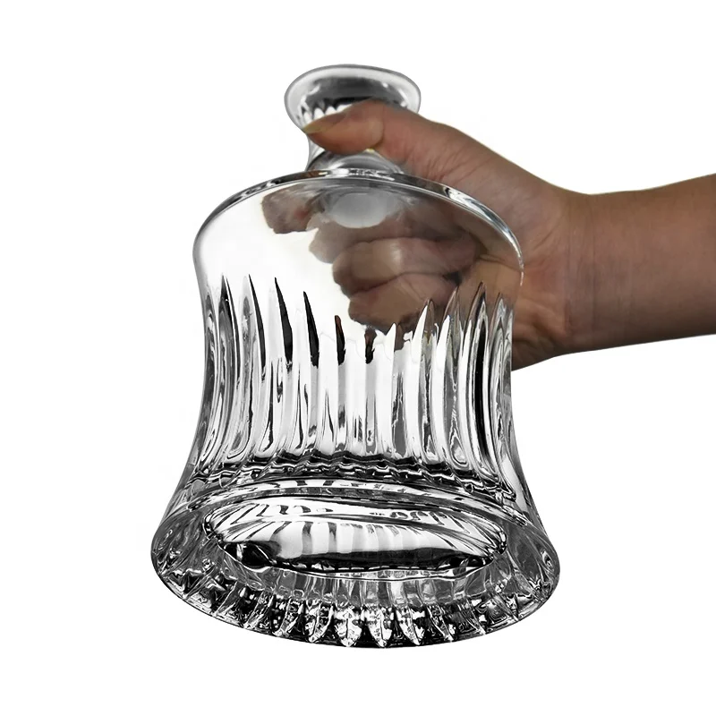 N42 Unique Shape Whiskey Decanter Set Crystal Clear Glass Whiskey Wine Decanter Tumbler Set with Ice Wall Design