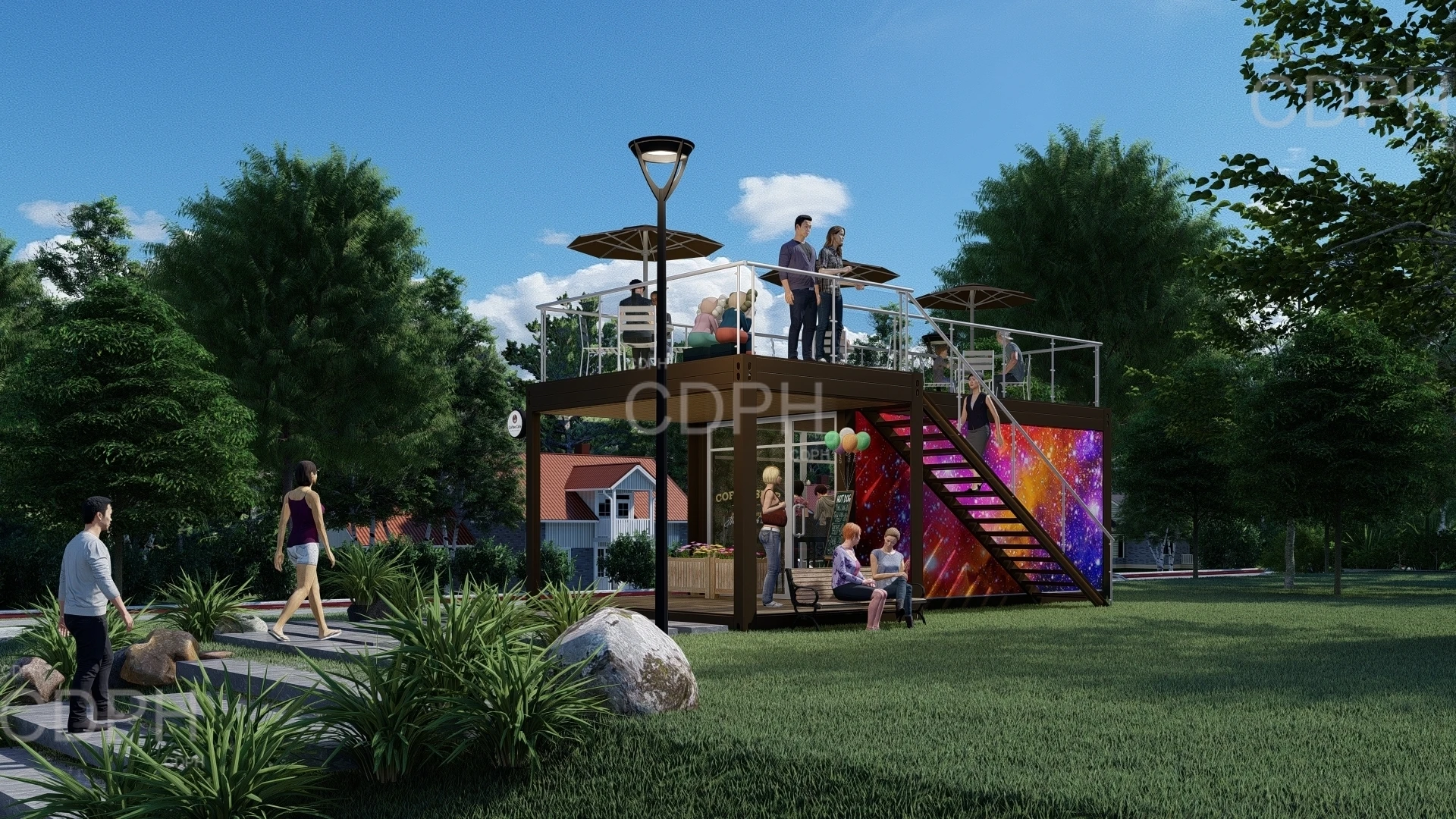 Prefab Custom Mobile Shipping bar Coffee Shops Modular Building Container Restaurant