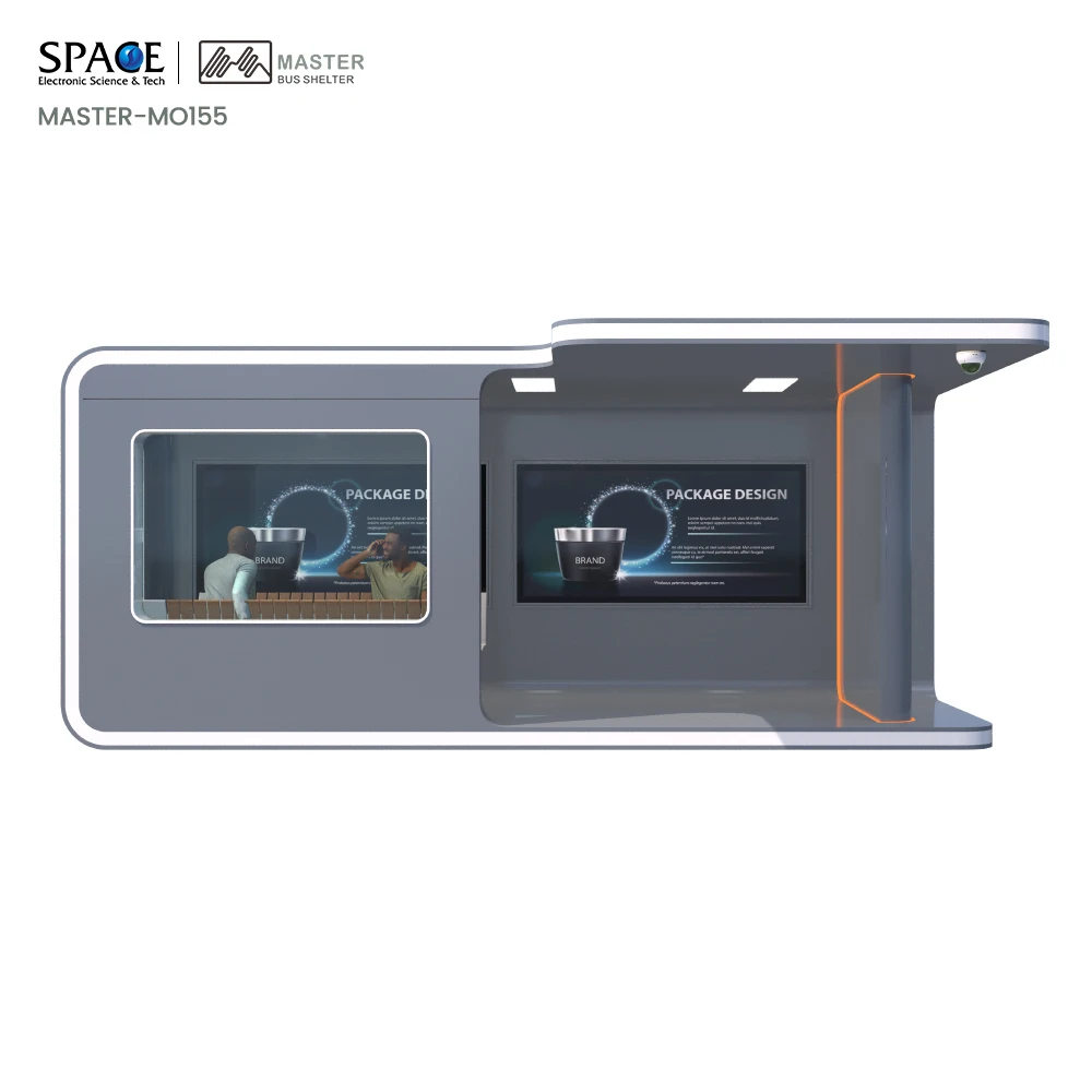 Умное антикоррозийное автобусное укрытие на заказ светодиодный дисплей алюминиевая оцинкованная стальная рама 12 В низкое энергопотребление для улицы
