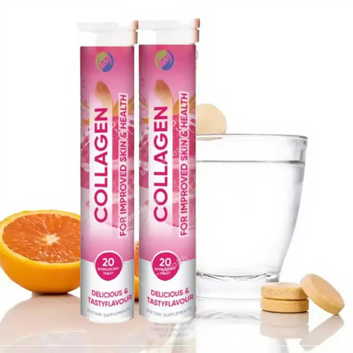 Ausreson OEM 1000mg L-glutathione Vitamin C Health Products Beauty Supplement Collagen Effervescent Tablets for Skin Whitening
