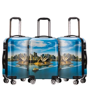 Hot Sale Cheap 3 Pcs PC Hard Shell Sturdy Travel Suitcase Luggage Bag Anti Theft Light Weight Carry-on Luggage
