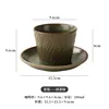 Taza y Plato Boca de Cerdo con Diseño de Piedra de 280 ml - Verde Matcha