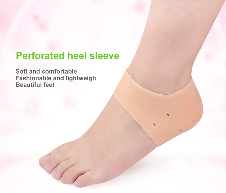 Silicone Gel Heel Sock Protector For Dry Cracked Skin Moisturising Foot