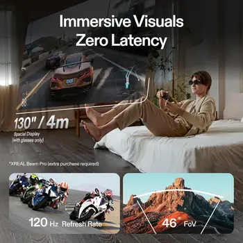 XREAL Air 2 Pro AR Glasses|46 FOV, 130" 120Hz HD Display, True Colors, Cinematic Sound, All-Day Comfort. Compatible with detail image