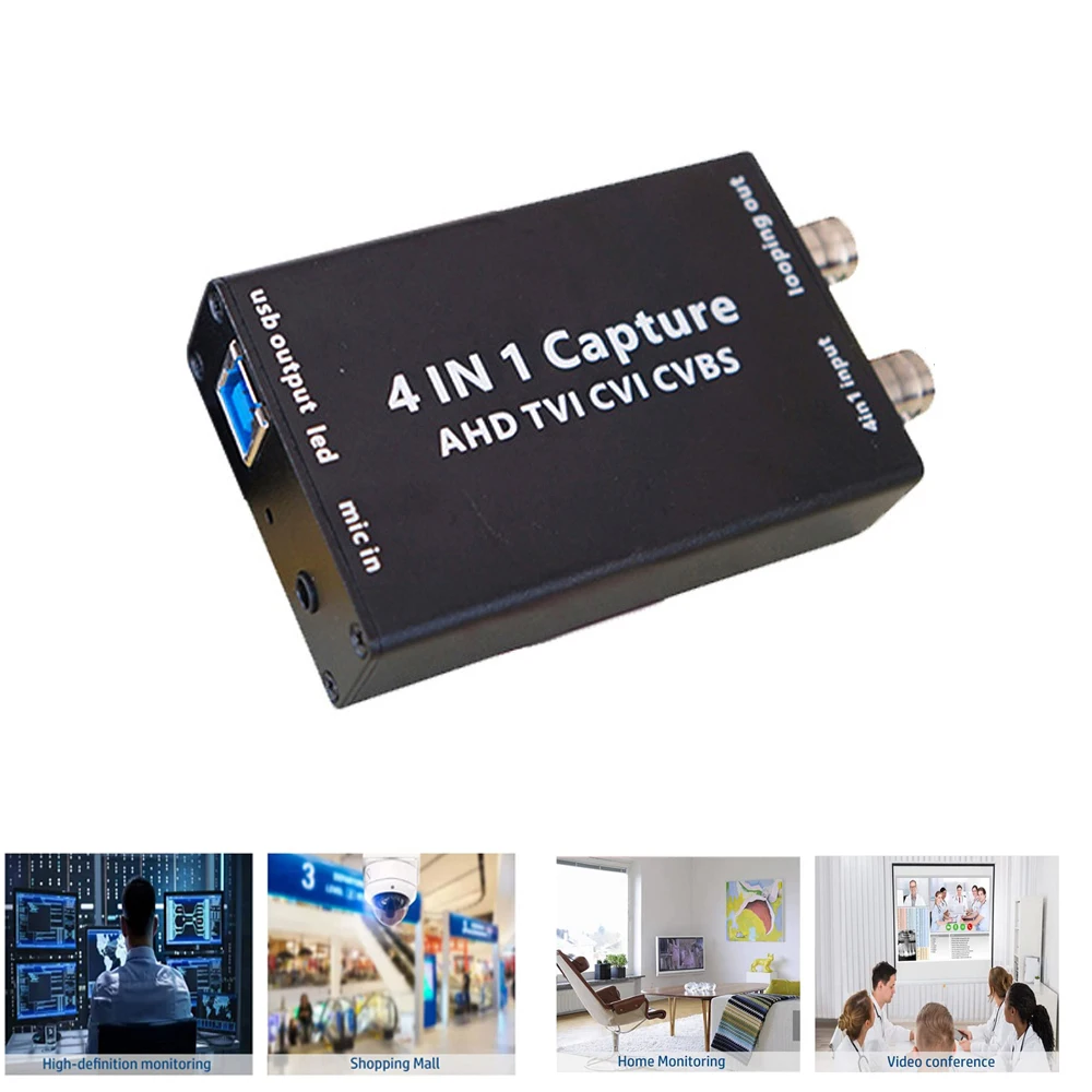 AHD TVI CVI CVBS Input to USB Output Video Capture Card