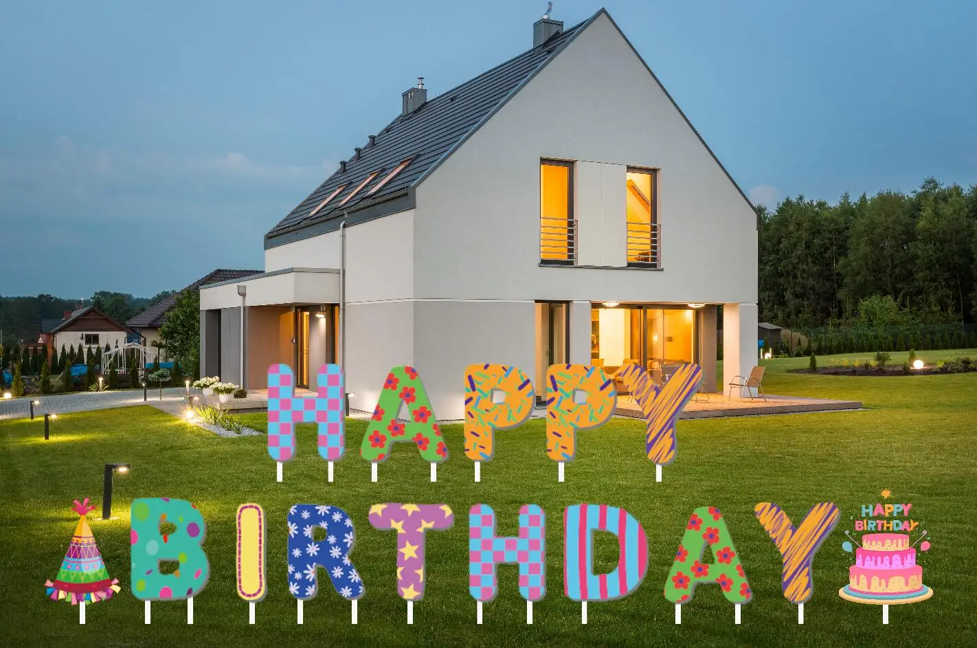 Quality 4mm Thickness Custom Outdoor Happy Birthday Yard Sign With 