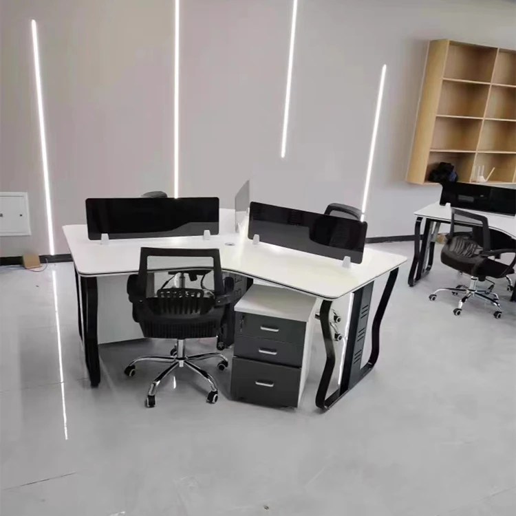 Small Work Station Office Partitions Modular 6 Person Cubical Desk Office Work Desk Workstation