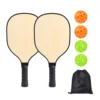 2 raquetas (marco de madera), 4 pelotas, 1 bolsa con cordón [Modelo MP132]
