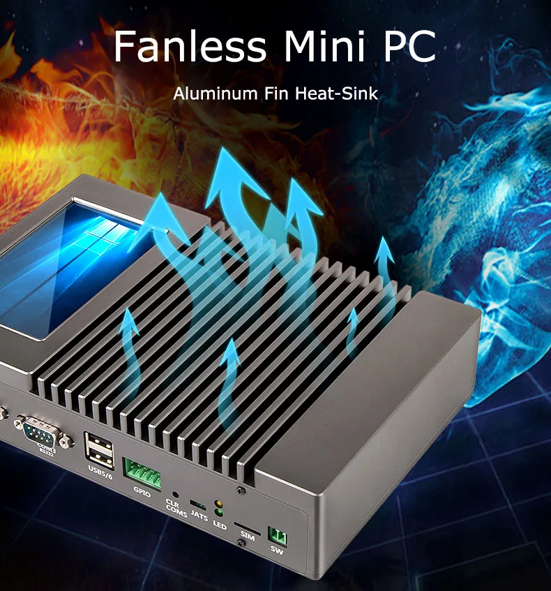 Fanless Dustproof Computer New Din-Rail HMI Industrial Mini PC 4.3