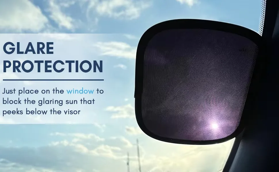 Side View Blocker Miniature Static Cling Car Window Shades, Removable Tint For Car Windows Covers Blocks Sun Glare Patch Sun Screen Car Sun Shade For Side Window Baby, Driver Window Sun Shade