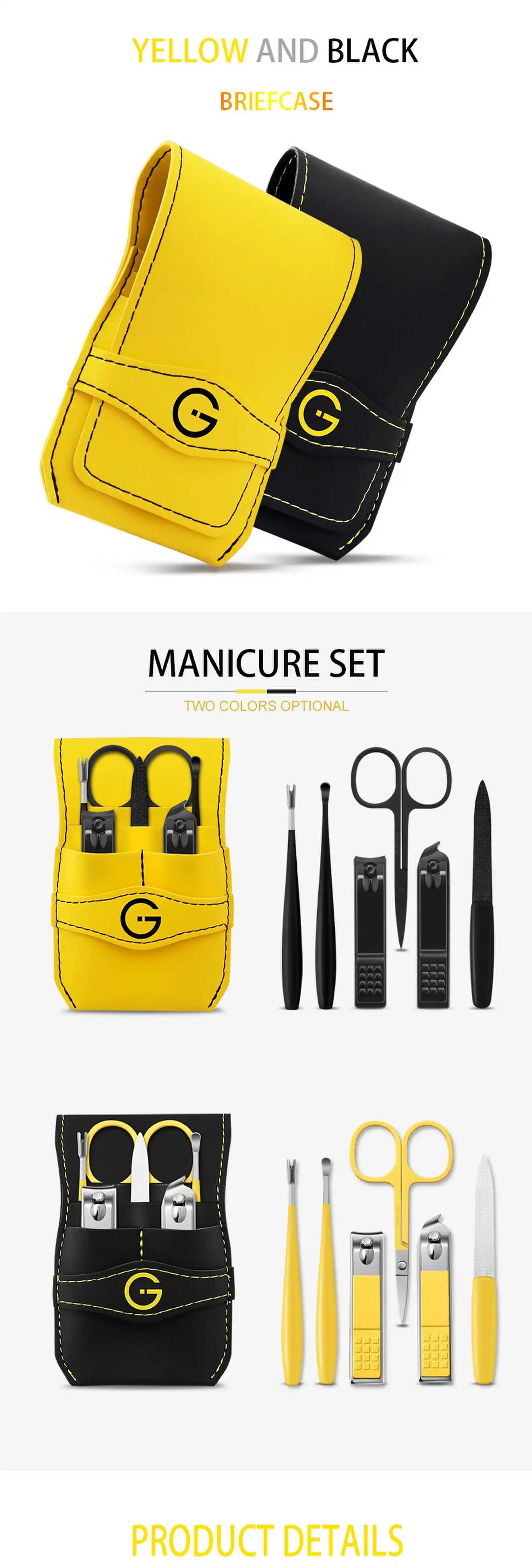 product chinese factory stainless steel nail clippers pedicure kit custom logo manicure set-2