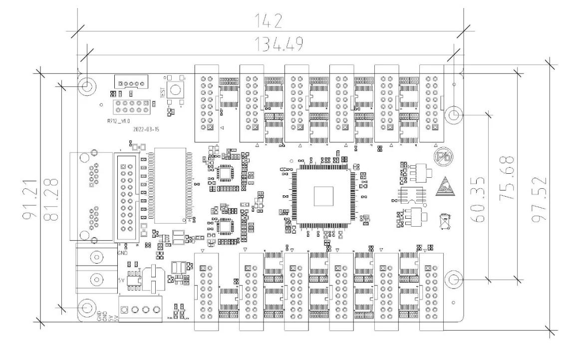 HuiDu Receiving Card Controller HD R712 Support Both Synchronous and Asynchronous Control System Upgrade Instead of HD R512T