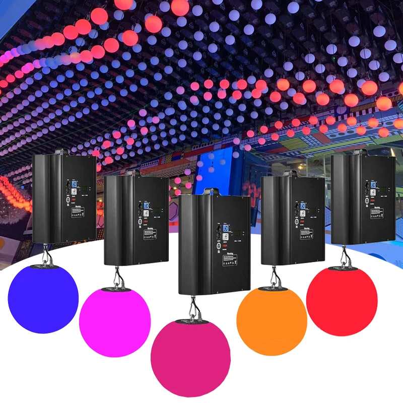 Amusement Color Changing Light Hanging Lifting DMX LED Kinetic Ball Pendant Led Light Motorized Led Lifting Light Ball