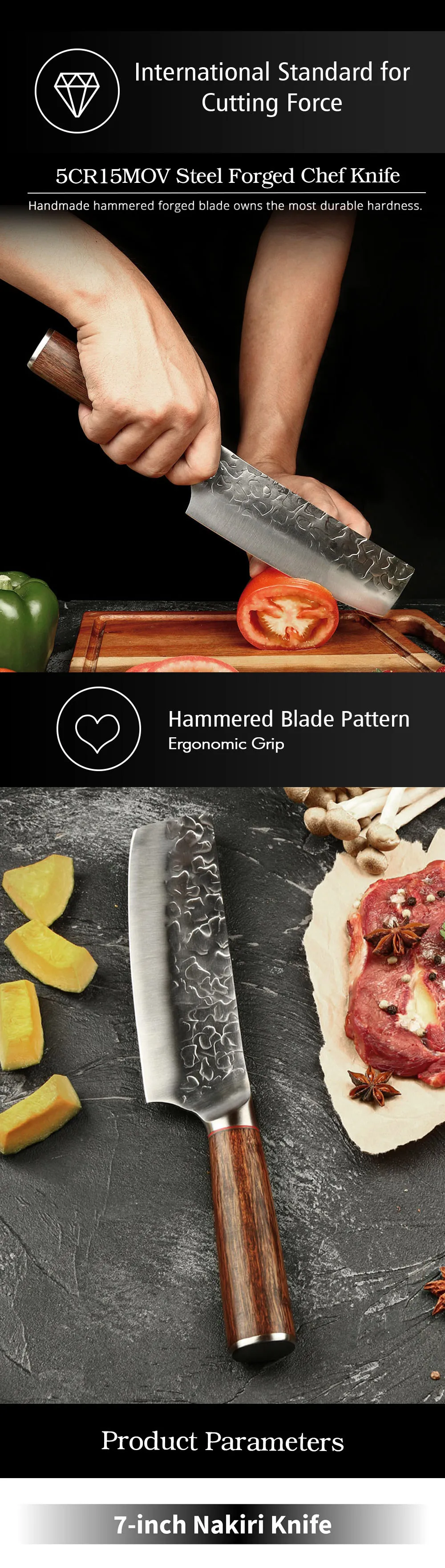 Japanese Nakiri Bucher Knife Beef Meat Cutting Knife Knife Buy