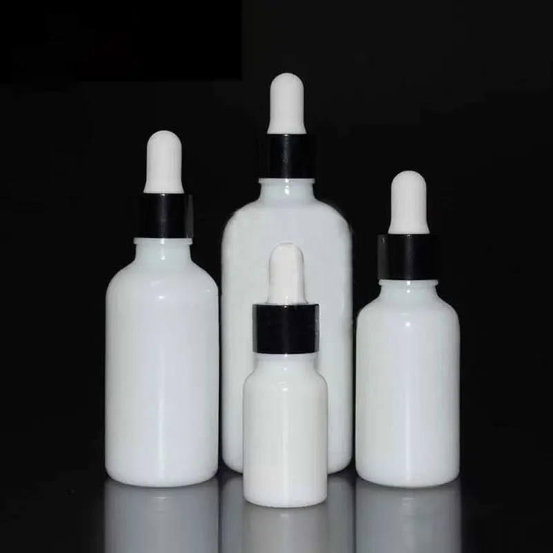 Luxury 5ml 10ml 15ml 20ml 30ml 50ml 100ml White Porcelain Ceramic Glass Dropper Bottle With Gold Cap