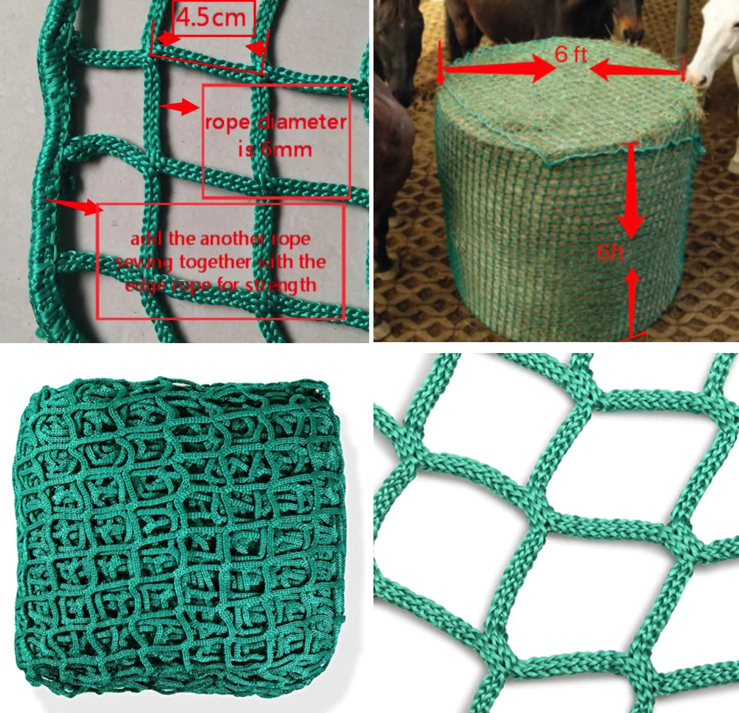 Plastic Nets Slow Feed Hay Bag For Horses Feed Bag Hay Net Hay Nets For