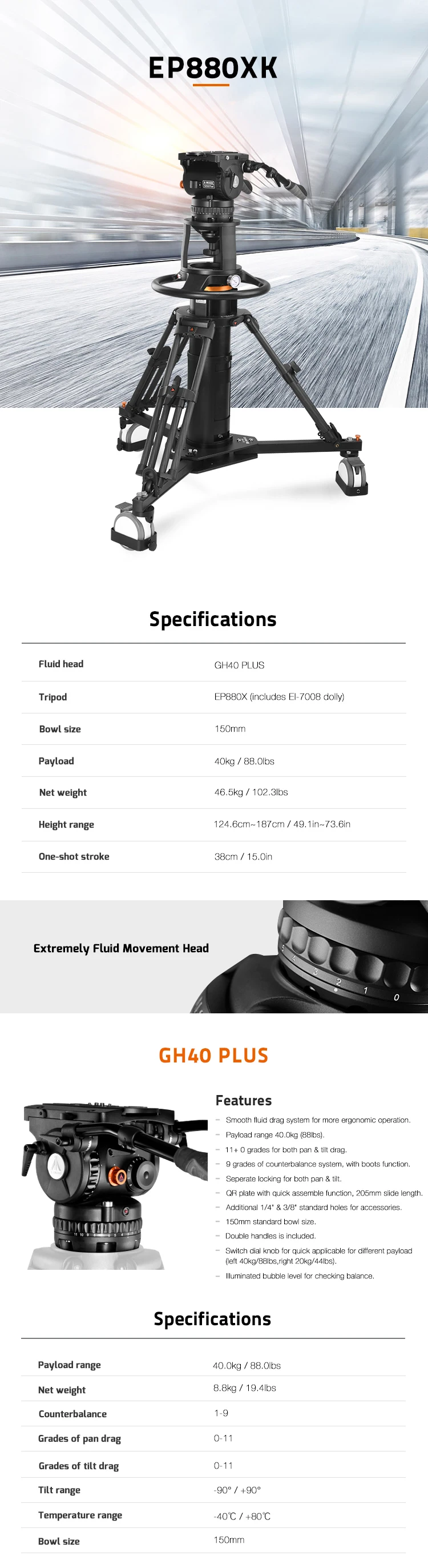 E-IMAGE EP880XK Studio Pedestal Kit with Wheeled Dolly & 150mm Head|  Alibaba.com