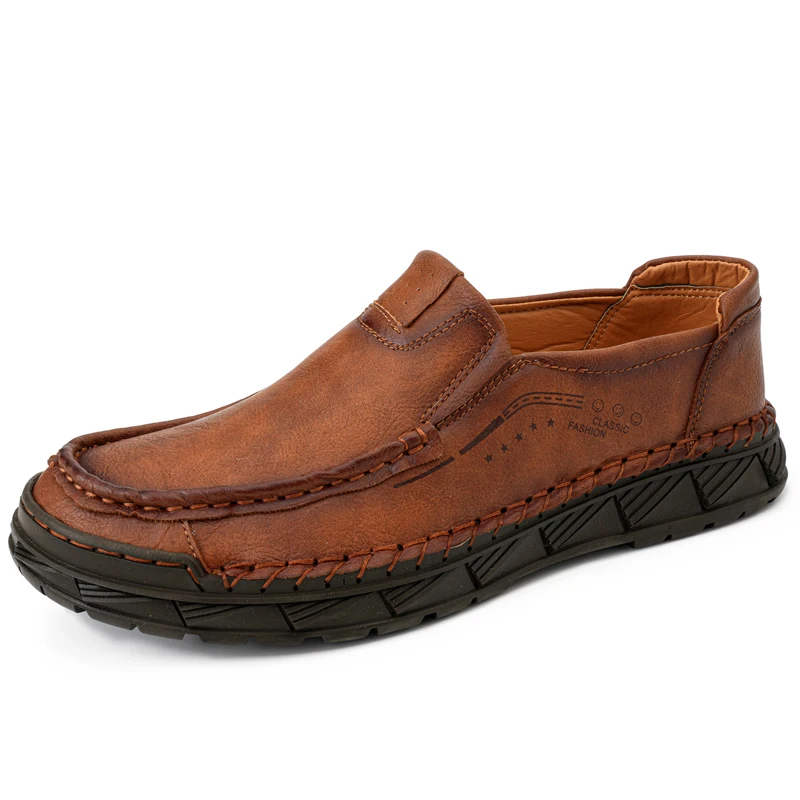 New Arrival OEM Service Custom Logo Men Microfiber Leather Handmade Business Shoes Men Loafers