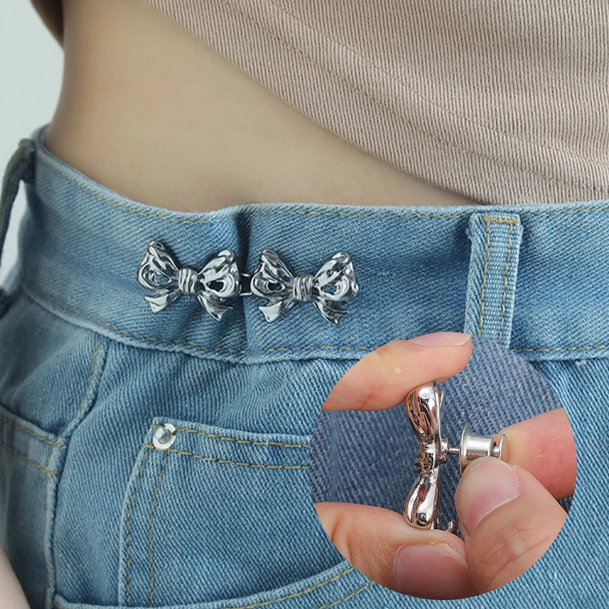No Sew Jeans Metal Buttons Easy Clip Perfect Fit Instant Universal Adjustable Clothing Detachable Pant DIY Snap Button