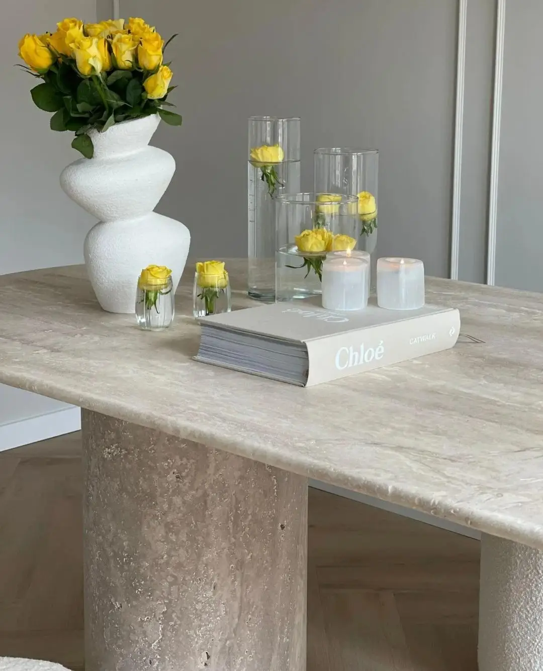 product luxurious custom natural beige travertine dining table handcrafted oval marble-4