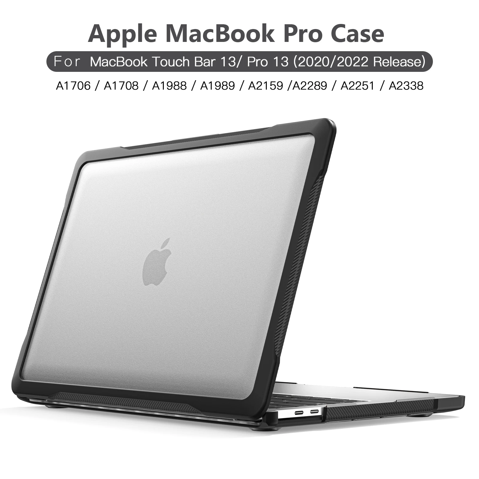 2024 New Transparent Full Back Cover Anti Knock Protect case for macbook  Touch bar 13/ Pro 13inch A2338