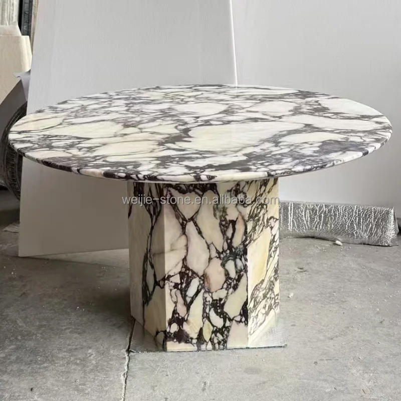 Nordic Style Home Furniture Calacatta Viola Round Marble Dining