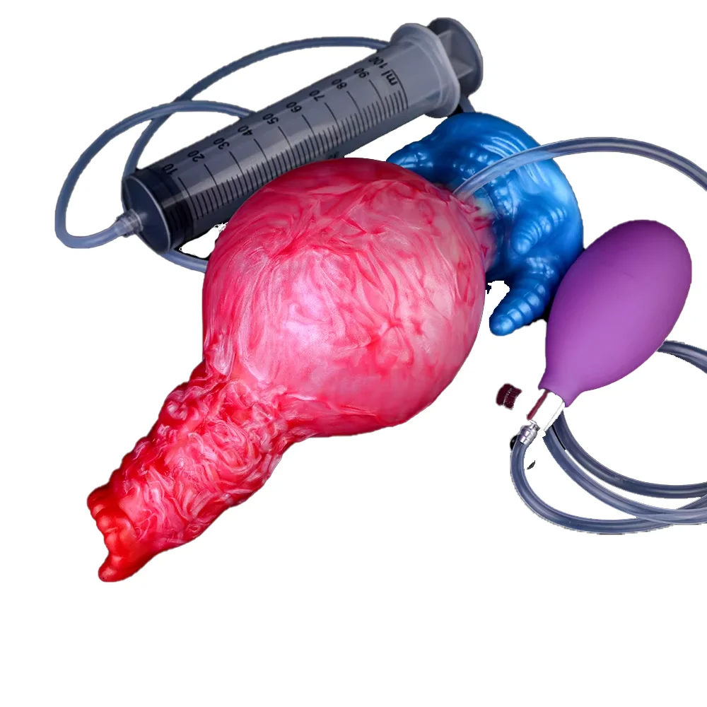 Fantasy Inflatable Anal Plug with Pump Butt Shower Enema Silicone Fetish BDSM Anal Sex Large Anus Plug Dilator Prostate Sex Toys
