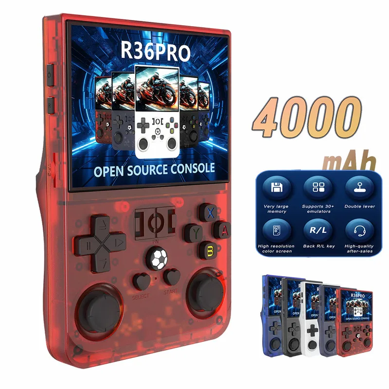 Portable Game System R36S Retro Handheld Game Console - 128GB With 40,000 Games, 3.5" IPS Screen, 3500mAh Battery In Yellow Built-in Games Emulator